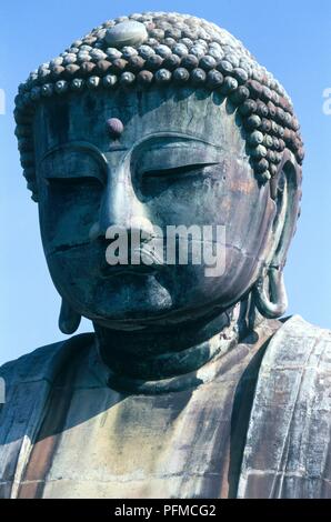 Honshu, Japan, Kanagawa, Kamakura, Leiter der Großen Buddha Statue (daibutsu) Stockfoto