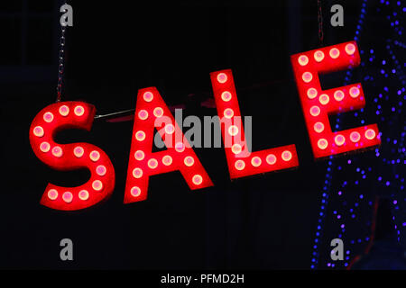 Red Verkauf Werbung anmelden Fenster Stockfoto