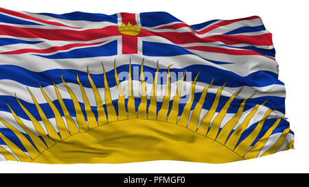 British Columbia Flagge, Kanada, isoliert auf weißem Hintergrund Stockfoto