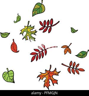 Blätter im Herbst, Natur Bäume. Comic cartoon Pop Art retro Vektor illustration Zeichnung Stock Vektor