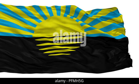 Oblast Donezk Stadt Flagge, Ukraine, isoliert auf weißem Hintergrund Stockfoto