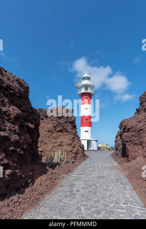 Leuchtturm Faro de Teno, Buenavista del Norte, Teneriffa, Spanien Stockfoto