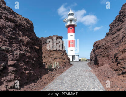 Leuchtturm Faro de Teno, Buenavista del Norte, Teneriffa, Spanien Stockfoto