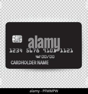 Schwarze leere Modell Vorlage Draufsicht mit Schatten auf transparentem Hintergrund isoliert. Vector Illustration Stock Vektor