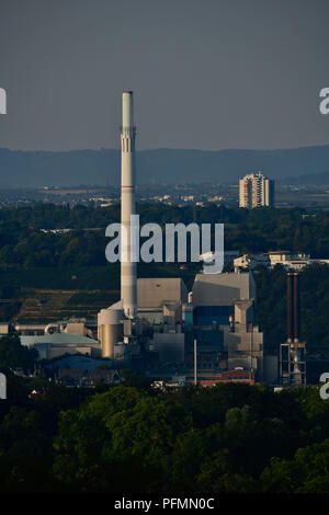 Ansicht der EnBW Kraftwerk und Müllverbrennungsanlage Stuttgart-Münster, Stuttgart, Baden-Württemberg, Deutschland Stockfoto