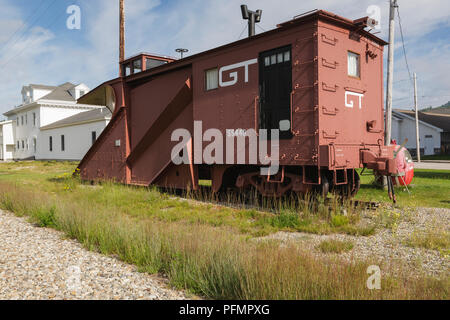 1951 Russell Schnee auf Anzeige an der Grand Trunk Railroad Museum in Gorham, New Hampshire Pflug. Stockfoto