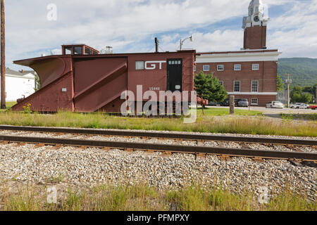 1951 Russell Schnee auf Anzeige an der Grand Trunk Railroad Museum in Gorham, New Hampshire Pflug. Stockfoto