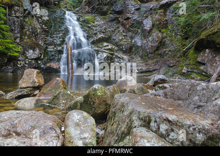 Cascade on Silver Cascade Bach auf der Seite des Webster-Jackson Trail in der Hart-Standort der New Hampshire White Mountains. Stockfoto