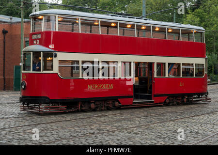 Metropolitan Straßenbahn Nr. 331 (Feltham) an crich Straßenbahn Dorf Debyshire 19/08/2018 Stockfoto