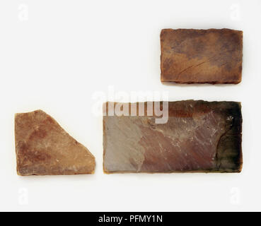 Sandstein Pflastersteine und defekte Platte, close-up Stockfoto