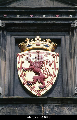 Großbritannien, Schottland, Edinburgh, Edinburgh Castle, schottischen königlichen Wappen Stockfoto