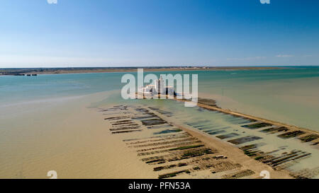 Luftaufnahmen von Fort Louvois in Charente Maritime Stockfoto