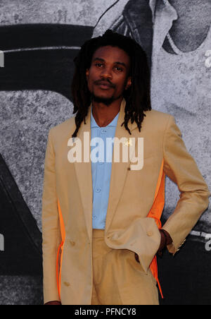 London, Großbritannien. 21 Aug, 2018. Sheldon Hirte die Teilnahme an der BRITISCHEN Premiere von YARDIE am BFI London South Bank 21 Auggust 2018 Credit: Peter Phillips/Alamy leben Nachrichten Stockfoto