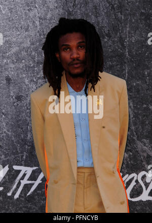 London, Großbritannien. 21 Aug, 2018. Sheldon Hirte die Teilnahme an der BRITISCHEN Premiere von YARDIE am BFI London South Bank 21 Auggust 2018 Credit: Peter Phillips/Alamy leben Nachrichten Stockfoto