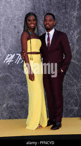 London, Großbritannien. 21 Aug, 2018. Shantol Jackson, Aml Ameen Teilnahme an der UK Premiere von YARDIE am BFI London South Bank 21 Auggust 2018 Credit: Peter Phillips/Alamy leben Nachrichten Stockfoto