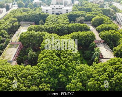 Zhengzhou, Zhengzhou, China. 22 Aug, 2018. Zhengzhou, China - das "Labyrinth" der Bäume zu Zhengzhou University in Zhengzhou gesehen werden können, die Zentrale China Provinz Henan. Credit: SIPA Asien/ZUMA Draht/Alamy leben Nachrichten Stockfoto