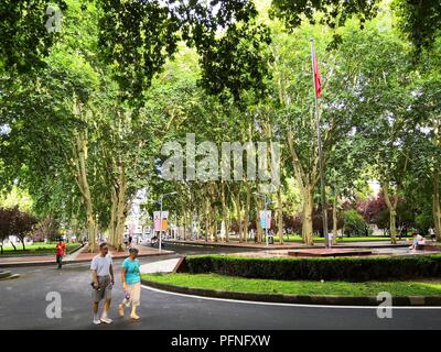 Zhengzhou, Zhengzhou, China. 22 Aug, 2018. Zhengzhou, China - das "Labyrinth" der Bäume zu Zhengzhou University in Zhengzhou gesehen werden können, die Zentrale China Provinz Henan. Credit: SIPA Asien/ZUMA Draht/Alamy leben Nachrichten Stockfoto