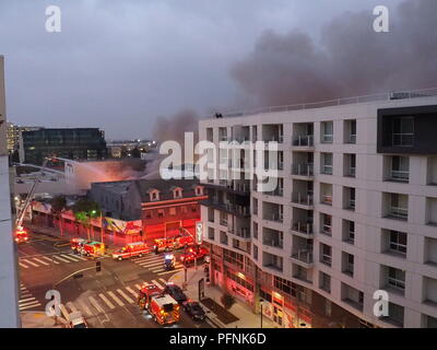 Los Angeles, CA, USA, 22. August 2018, Brand in 1316 Margo Str Credit Pekka Ranta/Alamy leben Nachrichten Stockfoto