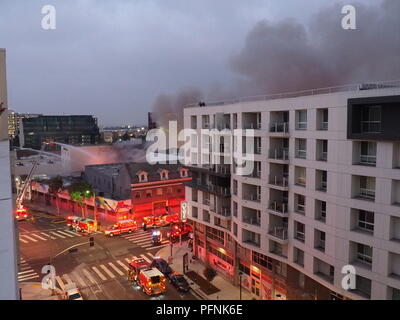 Los Angeles, CA, USA, 22. August 2018, Brand in 1316 Margo Str Credit Pekka Ranta/Alamy leben Nachrichten Stockfoto