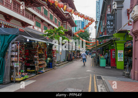 Singapur - 10. Juni 2018: Tor in Chinatown 2018: Handel in Singapur Chinatown Stockfoto