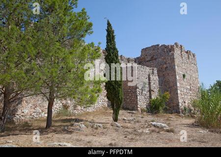 Türkei, Alanya, Blick auf die Mauern der alten Burg Stockfoto