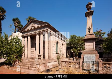 Chile, Santiago, Friedhof Cementerio General (Allgemein), Manuel Montt und Antonio Varas Gräber Stockfoto