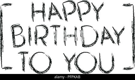 Alles Gute zum Geburtstag Nachricht mit Hand font gemacht Stock Vektor