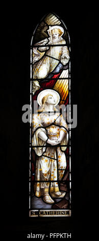 Saint Catherine Glasmalerei, St. James Church, Normanton-on-Soar, Nottinghamshire, England, Großbritannien Stockfoto