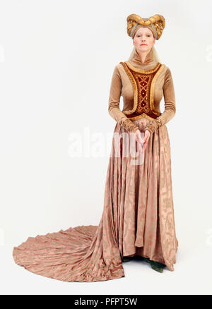 Frau in mittelalterlichen Kostümen Stockfoto