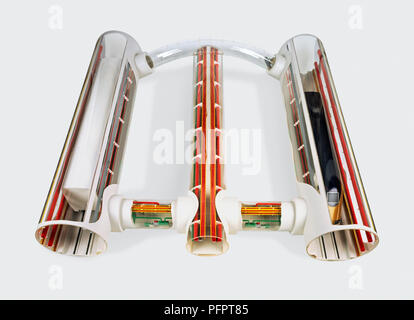 Modell der Channel Tunnel, Eurostar, Eurotunnel, und Maintenance Access tunnel Stockfoto