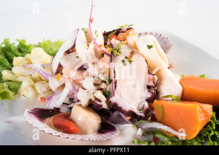 Meeresfrüchte Ceviche, typisches Gericht aus Peru Stockfoto