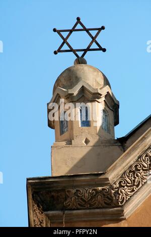 Rumänien, Bukarest, Große Synagoge, David Stern auf Turm Stockfoto