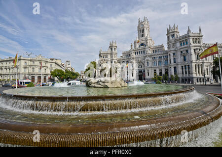 Plaza de Cibeles in Madrid, Spanien Stockfoto