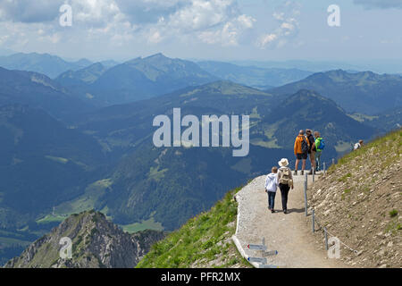 Panoramablick vom Gipfel Nebelhorn, Oberstdorf, Allgäu, Bayern, Deutschland Stockfoto