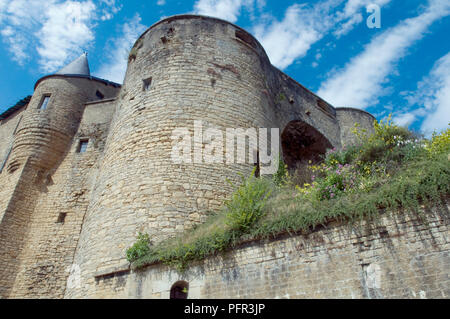 Frankreich, Languedoc-Roussillon, Ardennen, Limousine, Chateau de Sedan, Wehrtürme Stockfoto
