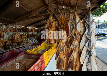 Sri Lanka, Western Province, Beruwala, getrockneten Fisch bei Abschaltdruck Stockfoto
