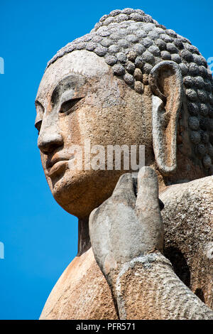 Sri Lanka, Provinz Uva, Maligawila, Giant Buddha Statue, close-up Stockfoto