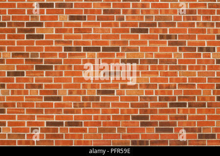 Leuchtend rote und braune Farbe vintage Mauer Hintergrund mit einem flämischen Stretcher bond Mauerwerk Muster Stockfoto