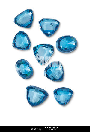 Juwel Zirkon Cut Blau mehrere Gruppe 43 Karat, ca. 4-5 mm Stockfoto