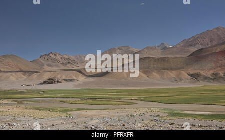 Landschaft entlang der Murghab Fluss im Tal, Madiyan Murghab, Tadschikistan Stockfoto