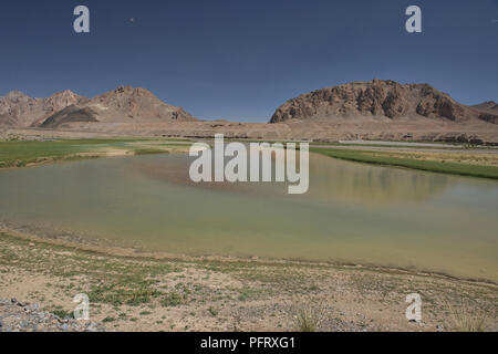 Landschaft entlang der Murghab Fluss im Tal, Madiyan Murghab, Tadschikistan Stockfoto