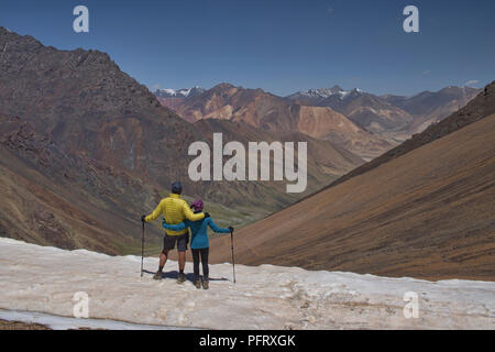 Gipfel des Gumbezjikul Pass, Pshart Tal, Tadschikistan Stockfoto