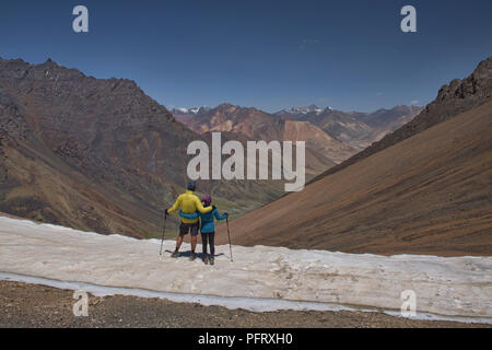 Gipfel des Gumbezjikul Pass, Pshart Tal, Tadschikistan Stockfoto