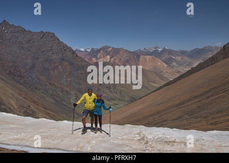 Gipfel des Gumbezjikul Pass, Pshart Tal, Tadschikistan Stockfoto