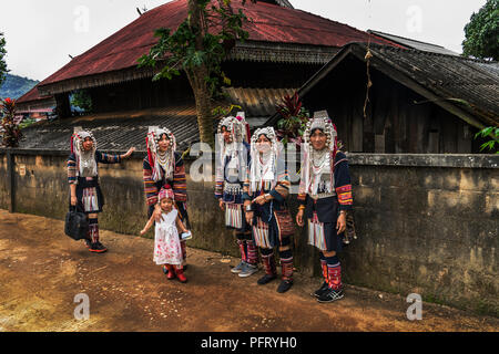 Die christliche Akha, Minderheiten Stamm im Norden von Thailand Berge Stockfoto