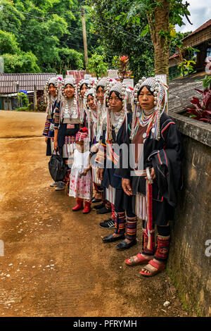 Die christliche Akha, Minderheiten Stamm im Norden von Thailand Berge Stockfoto