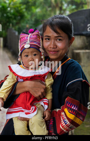 Die christliche Akha, Minderheiten Stamm im Norden von Thailand Berge Stockfoto