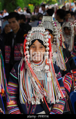 Die christliche Akha, Minderheiten Stamm im Norden von Thailand Berge Stockfoto