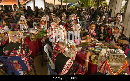 Die christliche Akha, Minderheiten Stamm im Norden von Thailand Berge Stockfoto