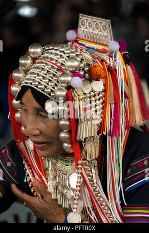 Die christliche Akha, Minderheiten Stamm im Norden von Thailand Berge Stockfoto